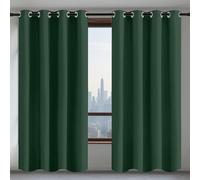 Lot de 1 Rideaux 227 x 234 cm Isolant Thermique Anti Froid Rideaux Opaque Doux et Esthétiques, Décoration Maison pour Maison Chambre Fenetre, Vert Foncé