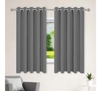 Lot de 1 Rideaux 300 x 200 cm Isolant Anti Froid Chaleur, Satiné Panneaux de Rideaux Intérieurs Doux et Esthétiques, Décoration Maison pour Toutes Les Saisons, Chambre, Gris Foncé