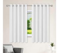 Lot de 1 Rideaux 300 x 400 cm Isolant Anti Froid Chaleur, Satiné Panneaux de Rideaux Intérieurs Doux et Esthétiques, Décoration Maison pour Toutes Les Saisons, Chambre, Blanc