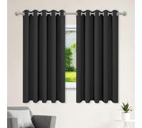 Lot de 1 Rideaux 400 x 410 cm Isolant Anti Froid Chaleur, Satiné Panneaux de Rideaux Intérieurs Doux et Esthétiques, Décoration Maison pour Toutes Les Saisons, Chambre, Noir