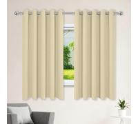 Lot de 1 Rideaux 750 x 410 cm Isolant Anti Froid Chaleur, Satiné Panneaux de Rideaux Intérieurs Doux et Esthétiques, Décoration Maison pour Toutes Les Saisons, Chambre, Couleur Crème