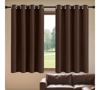 Lot de 1 Rideaux à Oeillets 134 x 190 cm Thermique Isolant Anti Froid Rideaux Occultants Thermique à Oeillets Doux et Esthétiques, Décoration Maison pour Chambre Maison, Brun