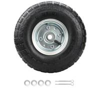 Lot de 1 Roue Tondeuse 4.10/3.50-4 Pneu Gonflable 4.10 3.50-4 pour Roue Brouette,Chariot de Jardin,Camion à Main,Wagon,Monte-Charges, Grues,260x85mm,Capacité de Charge Max. 136kg