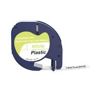 Lot de 1 ruban d'étiquettes Yowell - Compatible avec Dymo Letratag - 12 mm x 4 m - Compatible avec Dymo Letratag 200B LT-100H XR LT-100T - Noir sur blanc