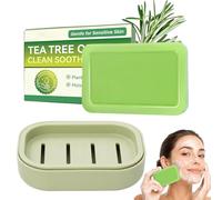 Lot De 1 Savons À L’arbre À Thé, Savon Nettoyant - Pour Visage, Corps Et Mains. Nettoyage En Profondeur, Contrôle Du Sébum, Apaisement, Hydratation Et Réparation Cutanée Boîte à savon offerte