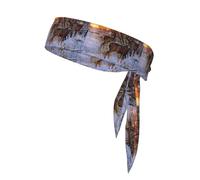 Lot de 1 serre-tête à nouer avec impression d'images de cerfs pour homme et femme
