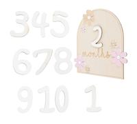 Lot de 1 Set Cartes Mensuelles Souvenir de Naissance, en Bois, pour Bébé | Disques de Bois, Présent pour Nouveaux Parents, Suivi Première Année, Style Marguerite
