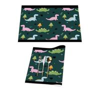 Lot de 1 set de table en vinyle motif dinosaures de dessin animé pour tables de salle à manger, sets de table de cuisine, résistants à la chaleur, lavables et lavables en PVC