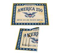 Lot de 1 set de table en vinyle motif étoiles du 250e anniversaire de l'indépendance américaine pour table de salle à manger, table de cuisine, résistant à la chaleur, lavable et lavable