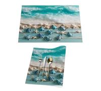 Lot de 1 set de table en vinyle pour table de salle à manger, cuisine, résistant à la chaleur, lavable et lavable en PVC