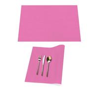 Lot de 1 set de table en vinyle rose uni pour tables de salle à manger, sets de table de cuisine, résistants à la chaleur, lavables et lavables en PVC
