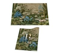 Lot de 1 set de table rétro en vinyle pour table de salle à manger, cuisine, résistant à la chaleur, lavable et lavable