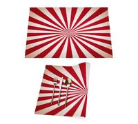 Lot de 1 set de table rétro en vinyle pour tables de salle à manger, cuisine, résistant à la chaleur, lavable, lavable et lavable