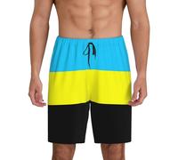 Lot de 1 short de nuit pour homme, motif drapeau du sultanat de Burongan, avec poches latérales, coupe respirante, disponible en grand., Noir , M