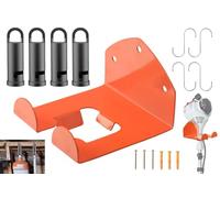 Lot de 1 support pour débroussailleuse + 4 crochets de rangement robustes pour garage, rangement de garage | Support de rangement pour outils électriques de jardin pour Sti-hl Kombi Weedeater