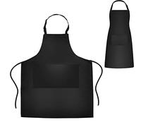 Lot de 1 tablier de cuisine pour homme et femme - Noir - Avec poches - Sangle réglable, Noir , M