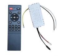 Lot de 1 télécommande pour ventilateur de plafond avec récepteur, variateur d'intensité en continu à 6 vitesses pour salon, chambre à coucher, compatible LED AC110-265 V, blanc et noir (télécommande