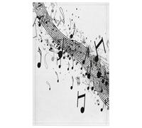 Lot de 1 torchon de cuisine doux et absorbant, motif note de musique abstraite, pour la maison, la cuisine, la restauration, le restaurant, 45 x 72 cm
