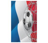 Lot de 1 torchon de cuisine doux et absorbant pour la maison, la cuisine, la restauration, le restaurant - Motif drapeau de football français - 45 x 72 cm