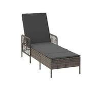 Lot de 1 transat GENERIQUE en acier gris H. 92 cm non pliable