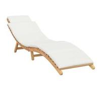 Vidaxl Transat Blanc Crème 188 X 55 X 59 Cm Bois De Teck Solide