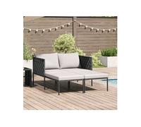 Vidaxl Chaise Longue Avec Coussins Pour 2 Personnes Anthracite 115x153x69,5 Cm Acier