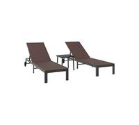 Lot de 1 transat vidaxl H. 40.5 cm en rotin marron L. 40 cm non pliable