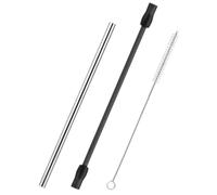 Lot de 1 tuyaux à lait en acier inoxydable 1 tuyau en silicone avec 1 brosse de nettoyage, kit de Tuyau à Lait de Rechange, Résistant à la Température, Compatible les machines à café Slenens B0sch