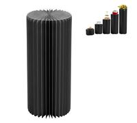 Lot de 1 Vases en Carton de Mariage,Support de Fleurs cylindrique Pliable,Présentoir de Colonne en Papier avec Couvercle,100/80/60/40/20 cm de Hauteur Vase Centre de Table Mariage(Noir,H 80cm)