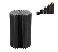 Lot de 1 Vases en Carton de Mariage,Support de Fleurs cylindrique Pliable,Présentoir de Colonne en Papier avec Couvercle,100/80/60/40/20 cm de Hauteur Vase Centre de Table Mariage(Noir,H 60cm)