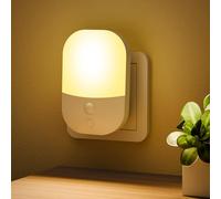 [Lot de 1] Veilleuse avec Capteur de Crépuscule, 5 Niveaux de Luminosité, ON/OFF/AUTO Mode d'Eclairage, 3000K Blanche Chaude Veilleuse Enfant pour Couloirs, Escaliers, Chambres, Cuisines, Salons, 0,3W