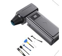 Lot de 1 ventilateur de jardin compact avec écran LCD, bon moteur, 4 vitesses variables pour un nettoyage efficace des tâches de camping