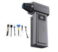 Lot de 1 ventilateur professionnel portable et brosse avec moteur 130000 écran numérique 4 niveaux de vent pour diverses applications type C