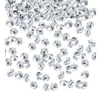 Lot de 10 000 diamants confettis en acrylique pour décoration de centre de table, décorations de mariage, fête prénuptiale, perles de vase (argenté, 4 mm)