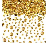 Lot de 10 000 faux diamants de table transparents en acrylique, pour soirée de mariage, décorations de vase, dorés, 3 mm, 6 mm et 10 mm