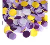 Lot de 10 0000 confettis ronds en papier biodégradables pour mariage, anniversaire, Saint-Valentin, fête prénatale - Doré et violet