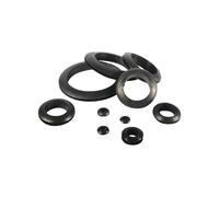 Lot de 10/100 joints toriques de protection double face en caoutchouc noir for tuyaux d'eau, flexibles et câbles (5 à 60 mm de diamètre). Joints circlips externes en forme de O.(ID 6mm Ring,100Pcs)