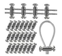 Lot de 10/100 pinces de câble en acier, plaqué cuivre ou acier inoxydable, outils de fixation pour le camping, la suspension, les accessoires de matériel d'extérieur et de bricolage (100 pièces)