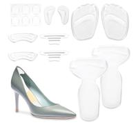 Lot de 10/16 coussinets en gel pour l'avant-pied, talon, avant-pied, talon en gel, prévention des ampoules, autocollants, pour femmes (16 pièces)