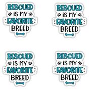 Lot de 10,2 à 7,6 cm - Autocollant Rescued is My Favorite Breed - Autocollant pour ordinateur portable - Vinyle imperméable pour voiture, téléphone, bouteille d'eau - Autocollant Rescue Mom Dog Mama