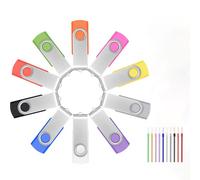 Lot de 10 2 Go Clé USB Lecteur Flash USB Pivotante 2Go Cle USB Multicolore Clef USB Pivotantes avec Cordes Bon Cadeau Pen Drive pour Enfant Parents et Amis by FEBNISCTE