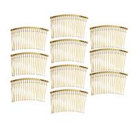 Lot de 10/20/30/70 Peigne de Cheveux Accessoires pour Cheveux Loisir Créatif,Peigne à cheveux en Métal Créatif, Accessoires Peigne Clip avec Des Dents pour les Femmes (10 Pcs, Or)