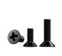 Lot de 10/20/50 mini vis à tête fraisée cruciforme en acier au carbone noir M1.2 M1.4 M1.6 M2 M2.5 M3 M3.5 M4 M5(4mm,M1.2 x 50Pieces)