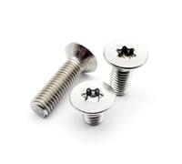 Lot de 10/20/50 vis à tête fraisée plate Torx à six lobes M1.6 M2 M2.5 M3 M4 M5 M6 en acier inoxydable 304 A2-70 GB26737(50pcs M1.6x10mm)