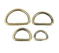 Lot de 10/20 boucles métalliques 13/17/20/25/32/38/50 mm pour sangle de sac, fermoir en D, ajusteur de connecteur de sac à main, crochet, accessoires de bricolage, 50 mm, 10 pièces, laiton