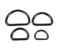 Lot de 10/20 boucles métalliques 13/17/20/25/32/38/50 mm pour sangle de sac, fermoir en D, ajusteur de connecteur de sac à main, crochet, accessoires de bricolage, 32 mm, 10 pièces, noir de pistolet