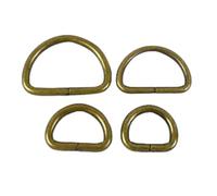 Lot de 10/20 boucles métalliques 13/17/20/25/32/38/50 mm pour sangle de sac, fermoir en D, ajusteur de connecteur de sac à main, crochet, accessoires de bricolage, 38 mm, 10 pièces, bronze