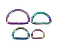 Lot de 10/20 boucles métalliques de 13/17/20/25/32/38/50 mm pour sangle de sac, fermoir en D, ajusteur de connecteur de sac à main, crochet, accessoires de bricolage, 50 mm, 10 pièces, colorées
