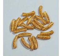 Lot de 10/20 perles tubulaires incurvées en acrylique de 11/8 mm, en poudre dorée et argentée, pour bricolage, bracelet, collier, accessoires de bijoux, 20 pièces, 8 mm, or