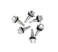 Lot de 10/20 vis autoperceuses à tête hexagonale extérieure en acier, clous hexagonaux for toiture tuiles, queue autotaraudeuse(20pcs,M5.5-14x20)